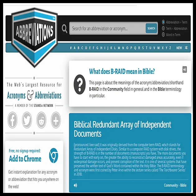 B-RAID abbreviation acronym defined